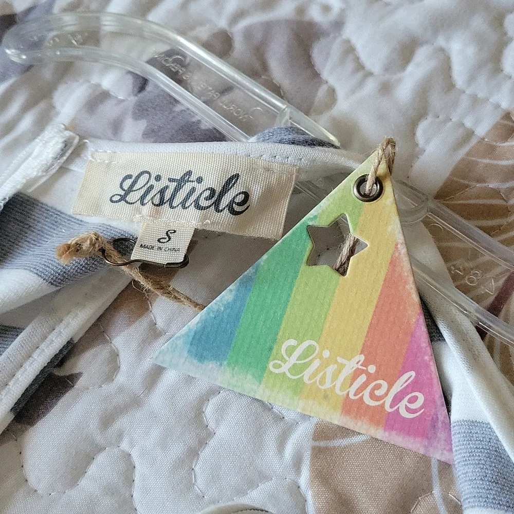 Listicle NWT.  S. cotton stretch.  Tank mini dress - Picture 7 of 10